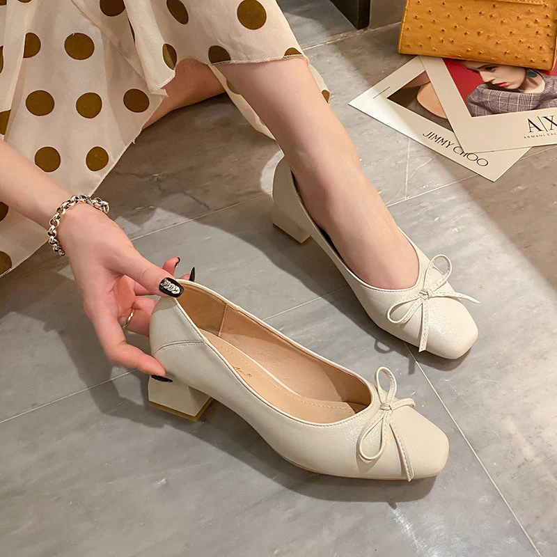 Escarpins à talons épais pour femmes vintage – Image 3
