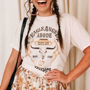 T-Shirt Année 80 Femme Blanc