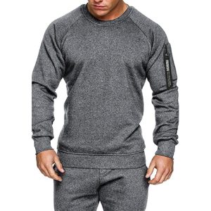Sweat-shirt vintage à col rond et manches longues pour hommes