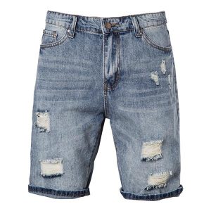 Short d'été vintage en denim délavé