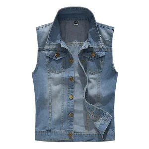 Veste en jean décontractée rétro pour homme