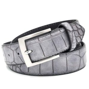 Ceinture en crocodile à boucle ardillon vintage
