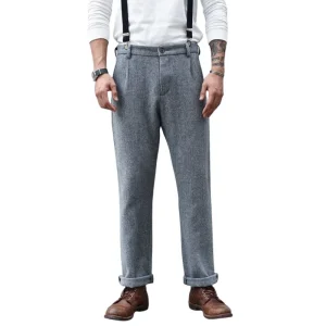 Pantalon Bretelle Homme Vintage