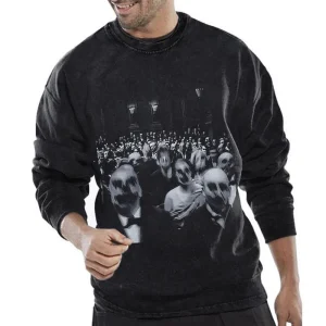 Sweat-shirt graphique effrayant à la mode vintage