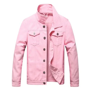 Veste en jean rose vintage
