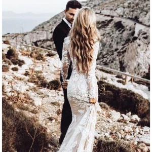 Robe de Mariée Dentelle Vintage Ronde